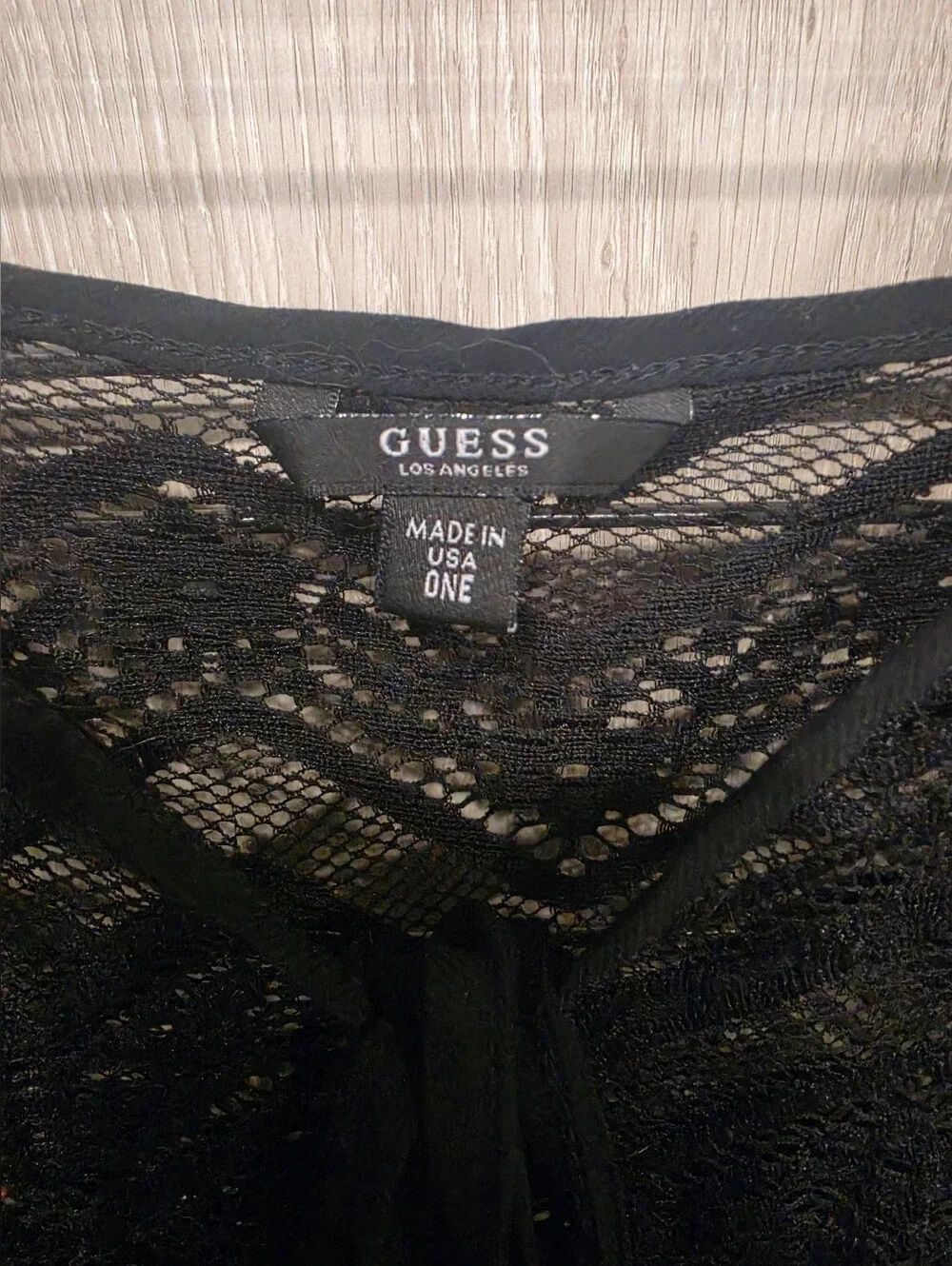 Guess Black Lace Maxi Swimsuit Coverup One Size Robe Open Front